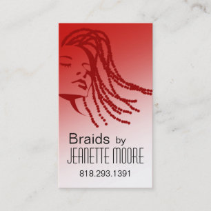 Afrocentric Braids Hair Stylist - red Business Card