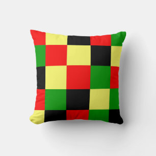 Afrocentric Checkers Throw Pillow