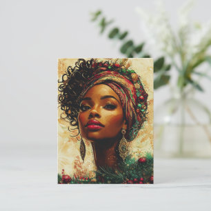 Afrocentric Christmas Queen–Flat Holiday Card