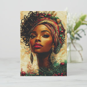 Afrocentric Christmas Queen–Flat Holiday Card
