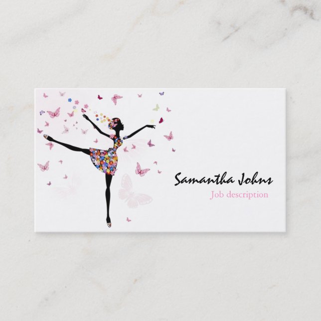 Afrocentric Dancer Ballerina Professional Stylist Business Card (Front)