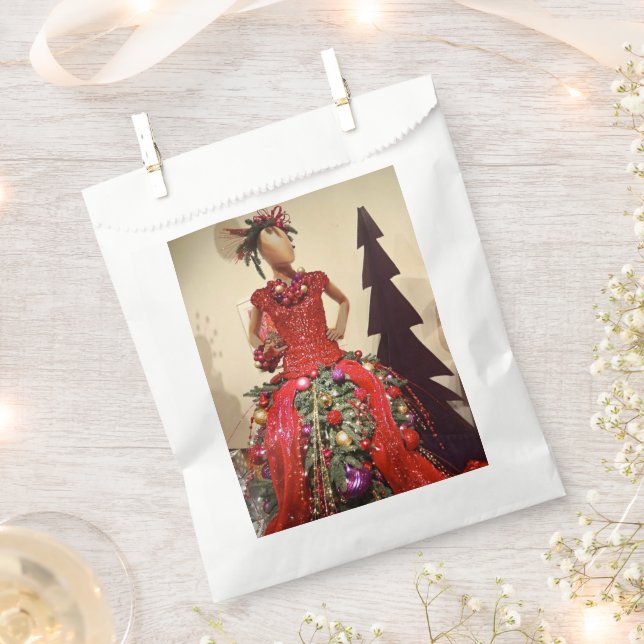 Afrocentric Dress Form Mannequin Christmas Tree Favour Bag (Clipped)