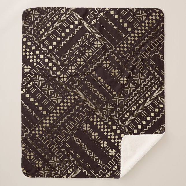 Afrocentric Elegance for Cozy Living Sherpa Blanket (Front)