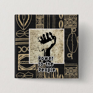 Afrocentric Fashion 2 Inch Square Button