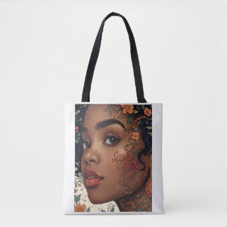 Afrocentric Floral Portrait Tote | Serenity Noire
