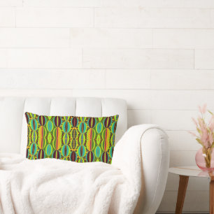 Afrocentric Geometric Cowrie Shells  Lumbar Pillow