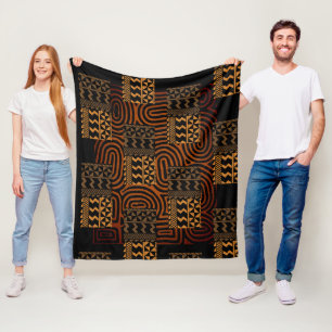 Afrocentric Geometric  Fleece Blanket