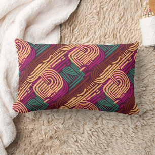 Afrocentric Geometric Graphic Motif Lumbar Pillow
