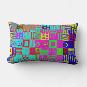 Afrocentric Geometric Motif Lumbar Pillow