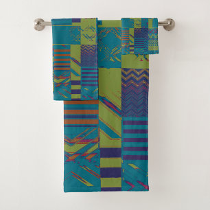 Afrocentric Geometric Print  Bath Towel Set