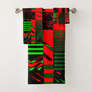 Afrocentric Geometric Print  Bath Towel Set