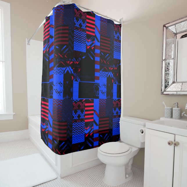 Afrocentric Geometric Print Shower Curtain  (Creator Uploaded)