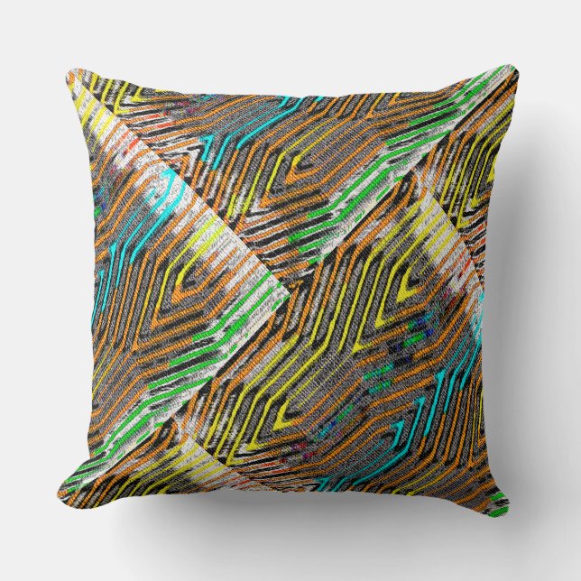 Afrocentric Geometric  Throw Pillow (Front)