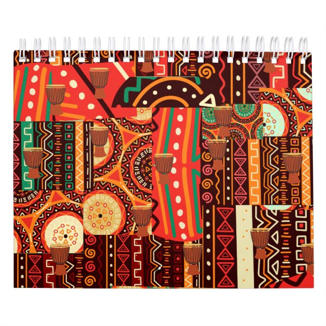 Afrocentric Kente Tribal Pattern  Calendar (Cover)