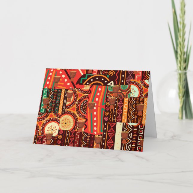 Afrocentric Kente Tribal Pattern   Invitation (Front)