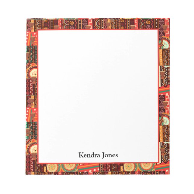 Afrocentric Kente Tribal Pattern Notepad (Front)