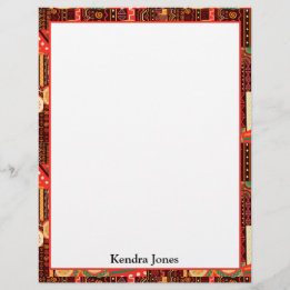 Afrocentric Kente Tribal Pattern Notepad Letterhead