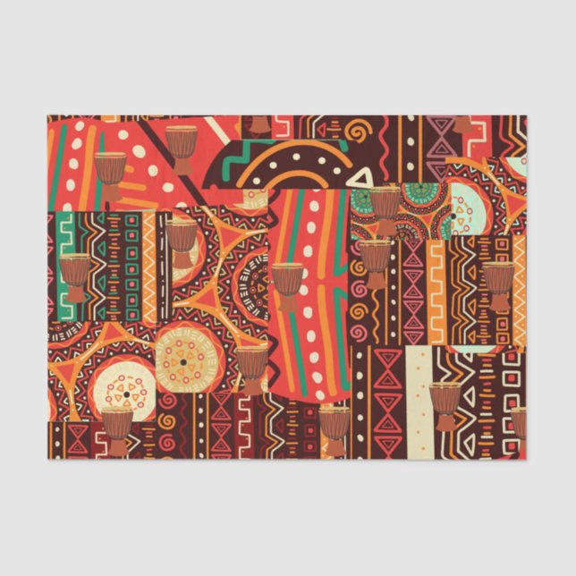 Afrocentric Kente Tribal Pattern  Tissue Paper (Front)