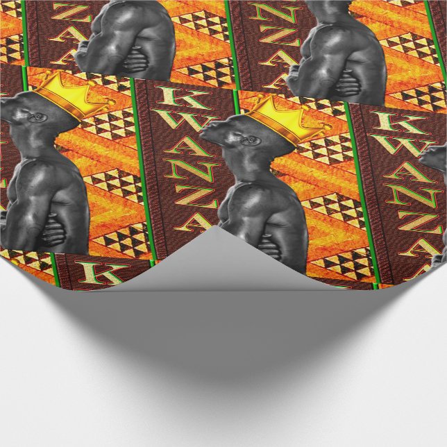 Afrocentric Kwanzaa Print Wrapping Paper (Corner)