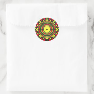 Afrocentric Mandala Classic Round Sticker