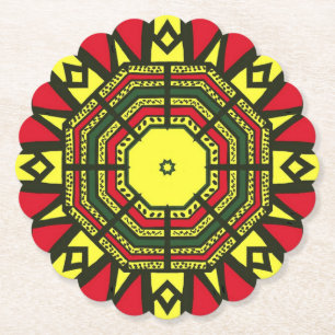 Afrocentric Mandala  Paper Coaster