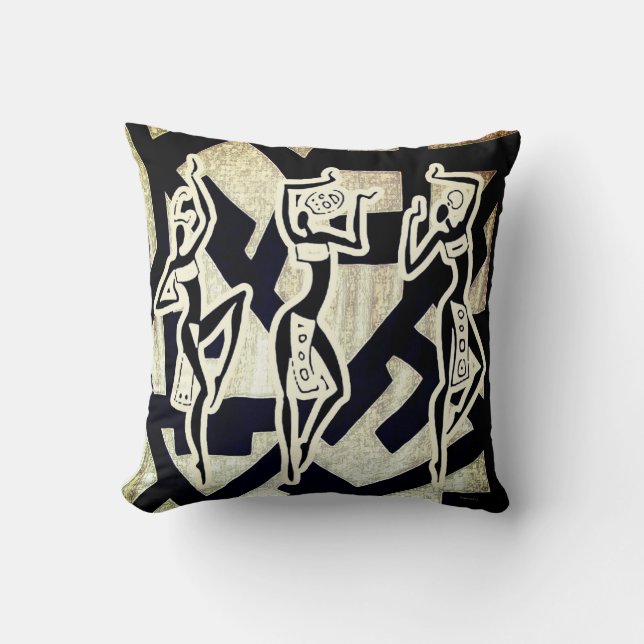 Afrocentric Modern Art Throw Pillow (Front)