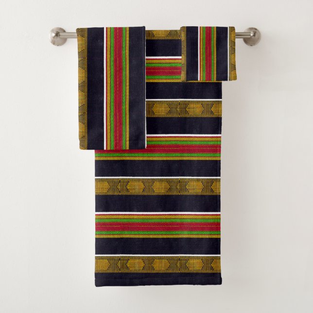 Afrocentric Pattern  Print Bath Towel Set (Insitu)