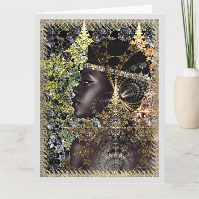 Afrocentric Printable Cultural Art Greeting Card (Front)