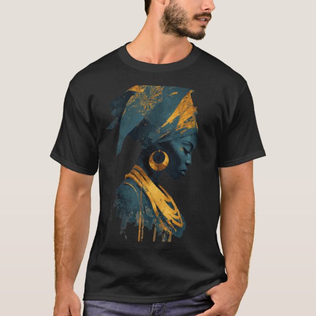 “Afrocentric Queen Art T-Shirt – African Goddess (Front)