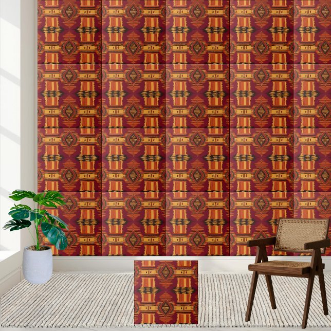 Afrocentric Red Yellow Black Tile  (Afrocentric Red Yellow Black Tile)