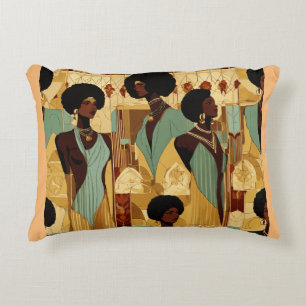 Afrocentric Renaissance Women Patterned  16"+12" Accent Pillow