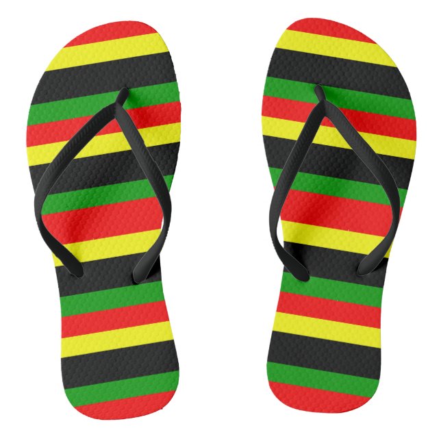 Afrocentric Stripes Flip Flops (Footbed)