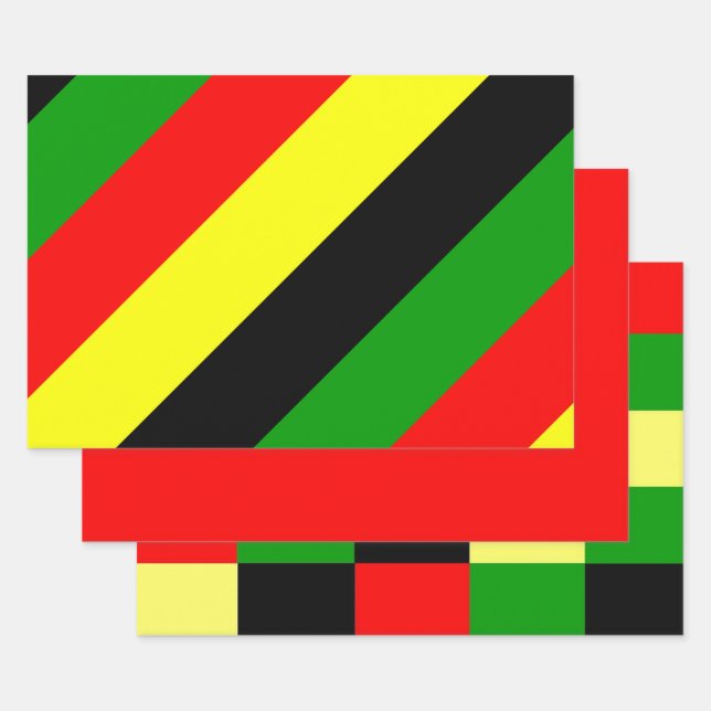 Afrocentric Stripes Wrapping Paper (Set)