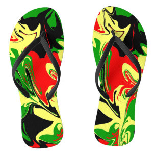 Afrocentric Swirls Flip Flops