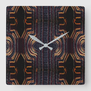 Afrocentric Tribal Motif  Square Wall Clock