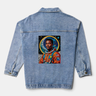 Afrofuturistic Astronaut Hero Art Tee Denim Jacket