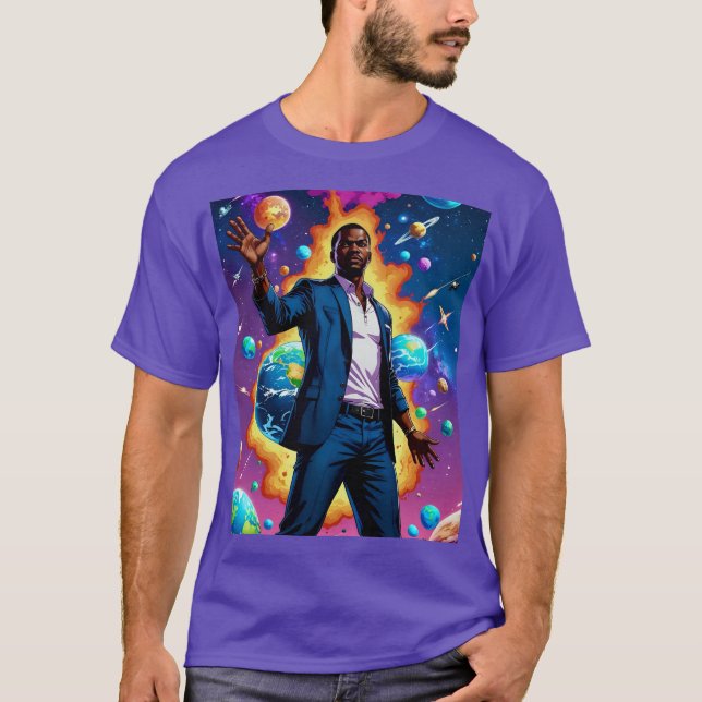 Afrofuturistic Galaxy Boss King Tee (Front)