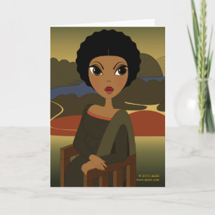 Afro'na Lisa Greeting Card