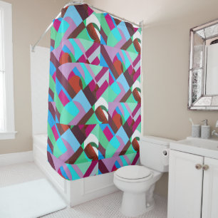 AfroUrban Geometric Pattern Shower Curtain