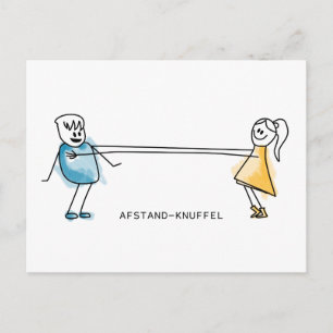 Afstand-Knuffel Postcard
