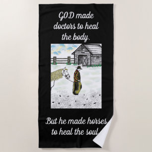 After a Horse Ride Beach Towel