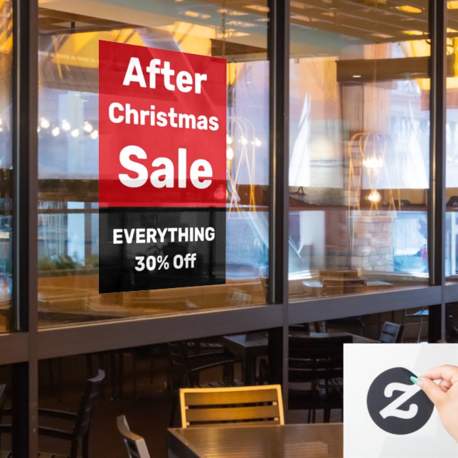 After Christmas Sale Store Window Cling Signs (Restaurant Window)