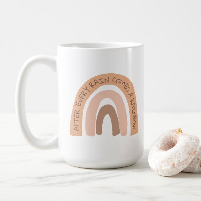 After Every Rain Comes A Rainbow Coffee Mug (With Donut)