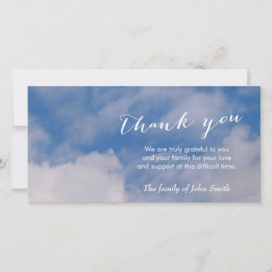 After Funeral Sky & Clouds Memorial Thank You Card