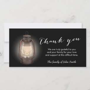 After Funeral Vintage Lantern Memorial Thank You Card