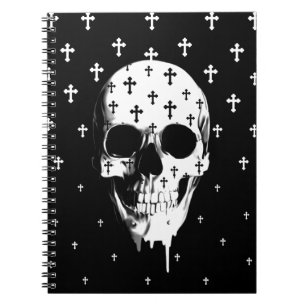 After Market, gothic skull with crosses Notebook