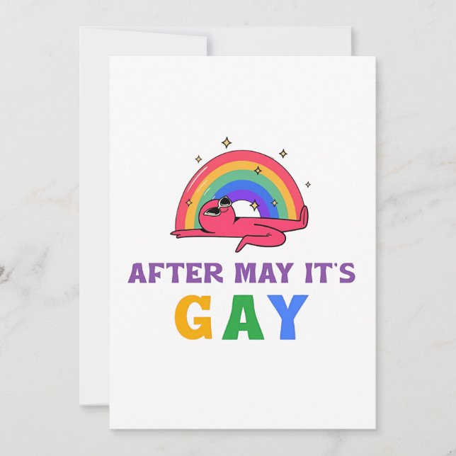 After May It's Gay Funny LGBT Pride Month  Holiday Card (Front)