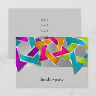 After Party Multicolored Star of David Any Colour Invitation