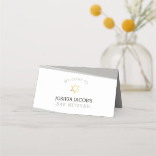 AFTER PARTY RECEPTION simple modern angles grey Place Card