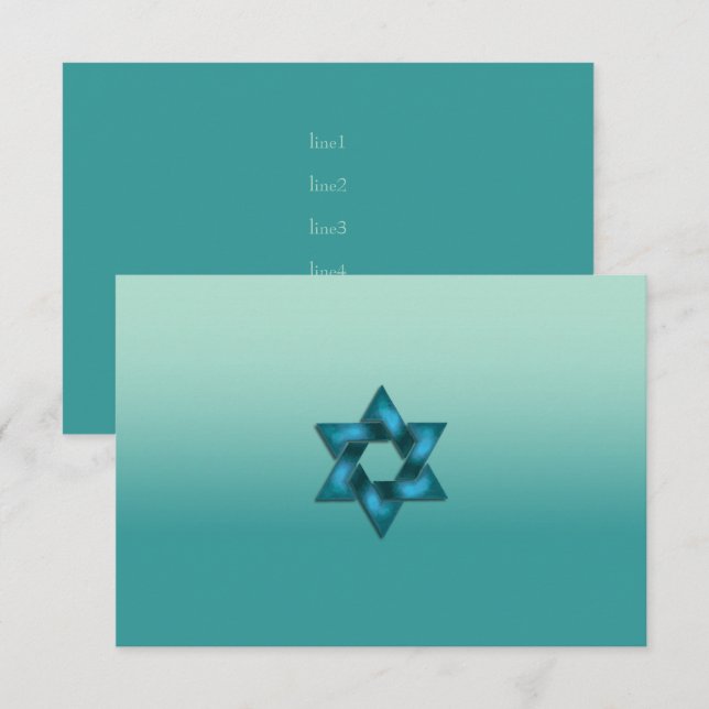 After Party Teal Ombre with Star Invitation (Front/Back)